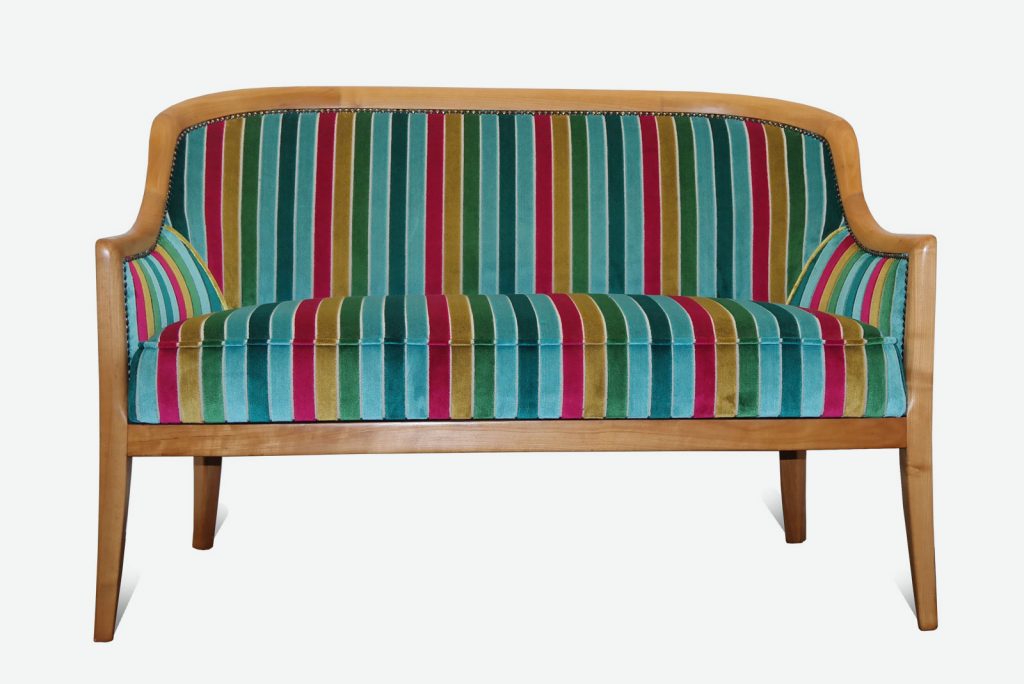 2-Sitzer Sofa mit Streifen aus den 1930er Jahren