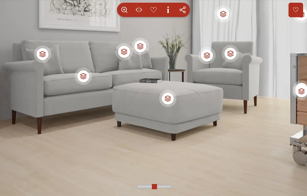 Sofa und Sessel im Wohnzimmer