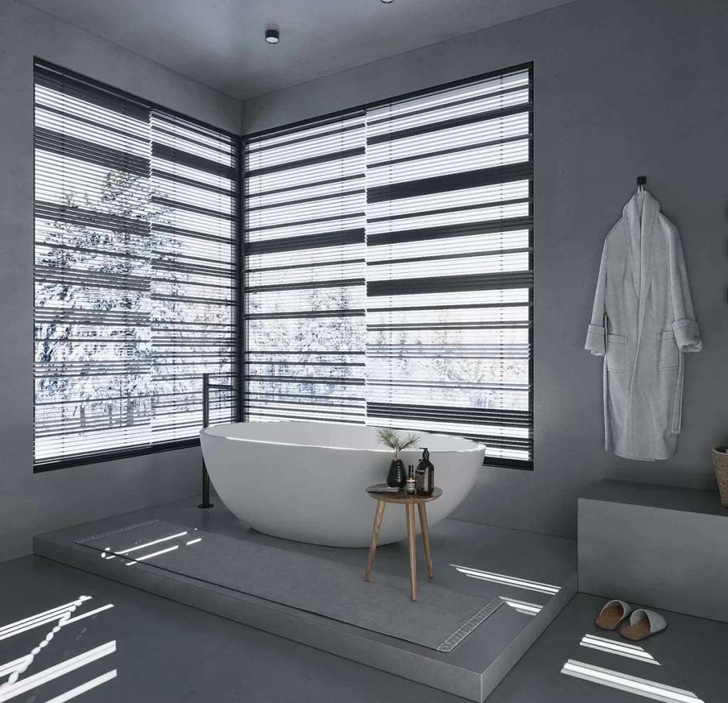 runde badewanne in modernem bad