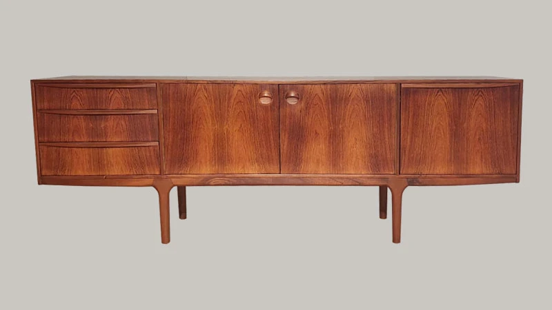 Mid Century Sideboard aus poliertem Holz