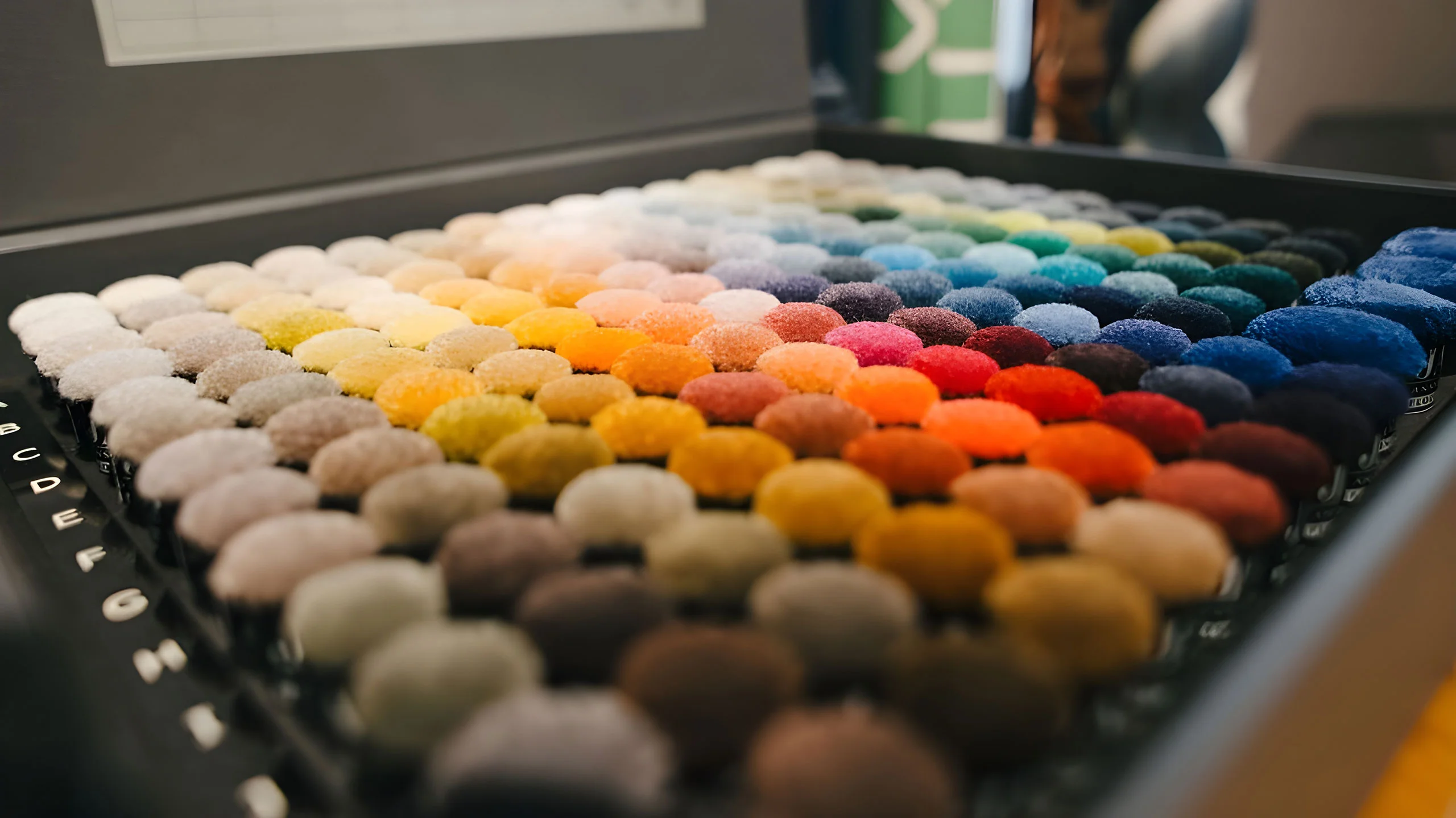 Farbmusterpalette für Teppiche