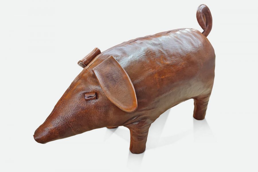 Maßmöbelobjekt Fußhocker "Schwein" von Dimitri Omersa aus den 1960/70er Jahren